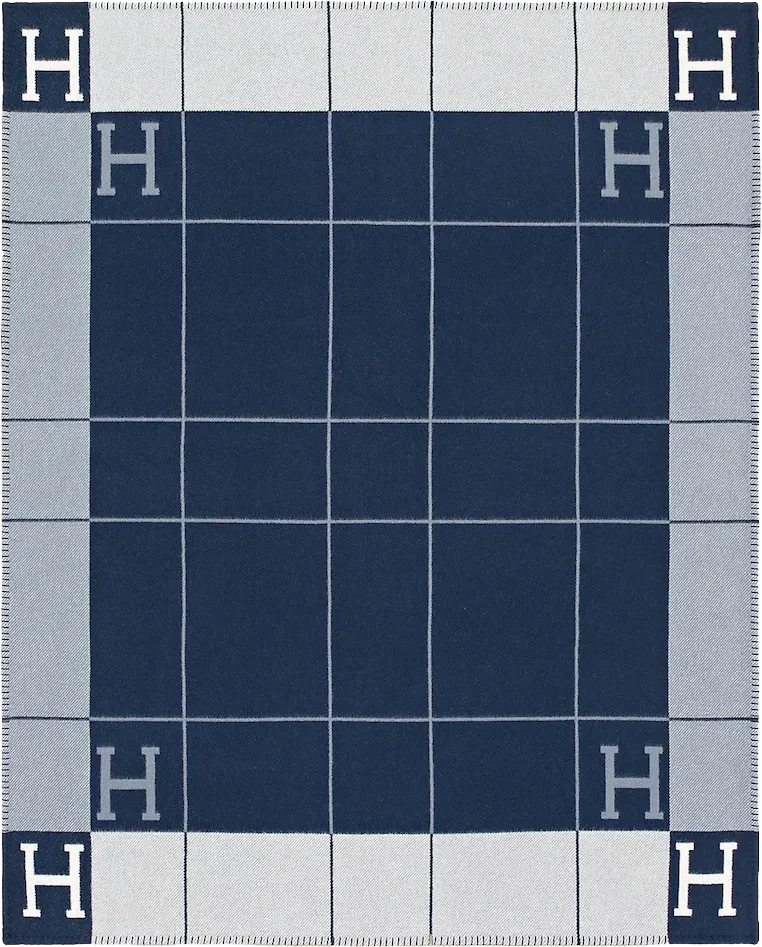 Hermes Avalon III Throw Blanket Ecru/Caban